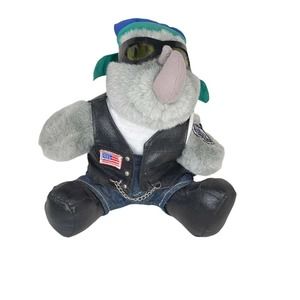 Rhinocort Motorcycle Pants Boots Chain Flag Rhino Sunglasses Stuffed Animal